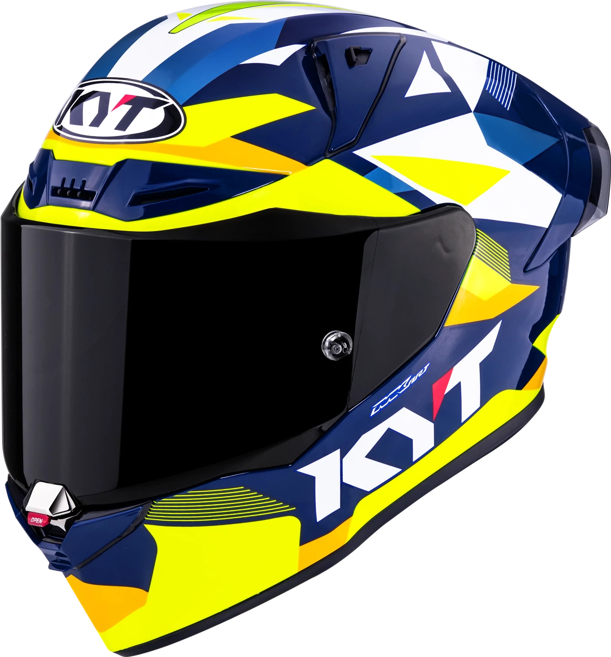 Casca integrala KYT R1R Diamond galben/albastru - MotoRR
