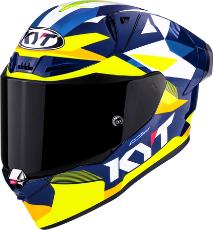 Casca integrala KYT R1R Diamond galben/albastru - MotoRR