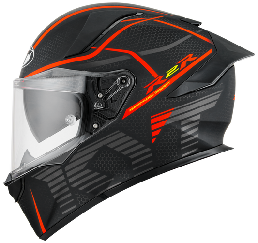 Casca integrala KYT R2R Concept negru/rosu mat