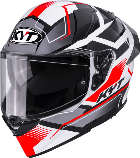 Casca integrala KYT R2R Parsec alb/rosu - MotoRR
