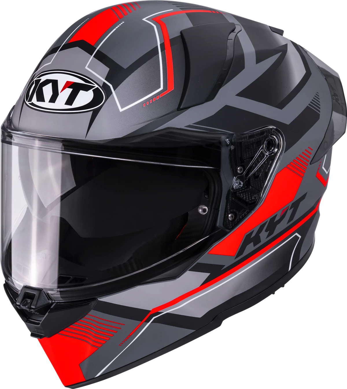 Casca integrala KYT R2R Parsec gri mat/rosu - MotoRR