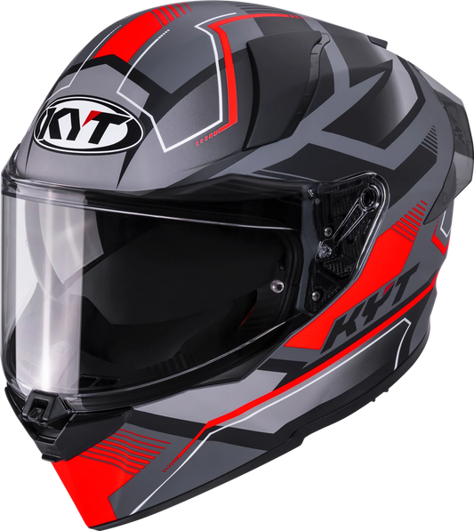 Casca integrala KYT R2R Parsec gri mat/rosu - MotoRR