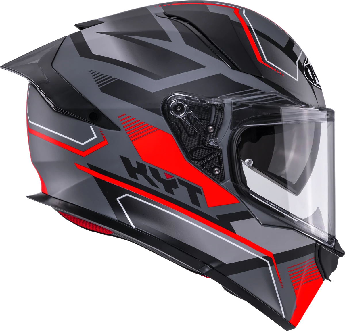 Casca integrala KYT R2R Parsec gri mat/rosu - MotoRR