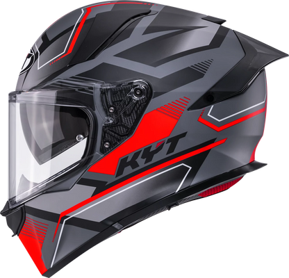 Casca integrala KYT R2R Parsec gri mat/rosu - MotoRR