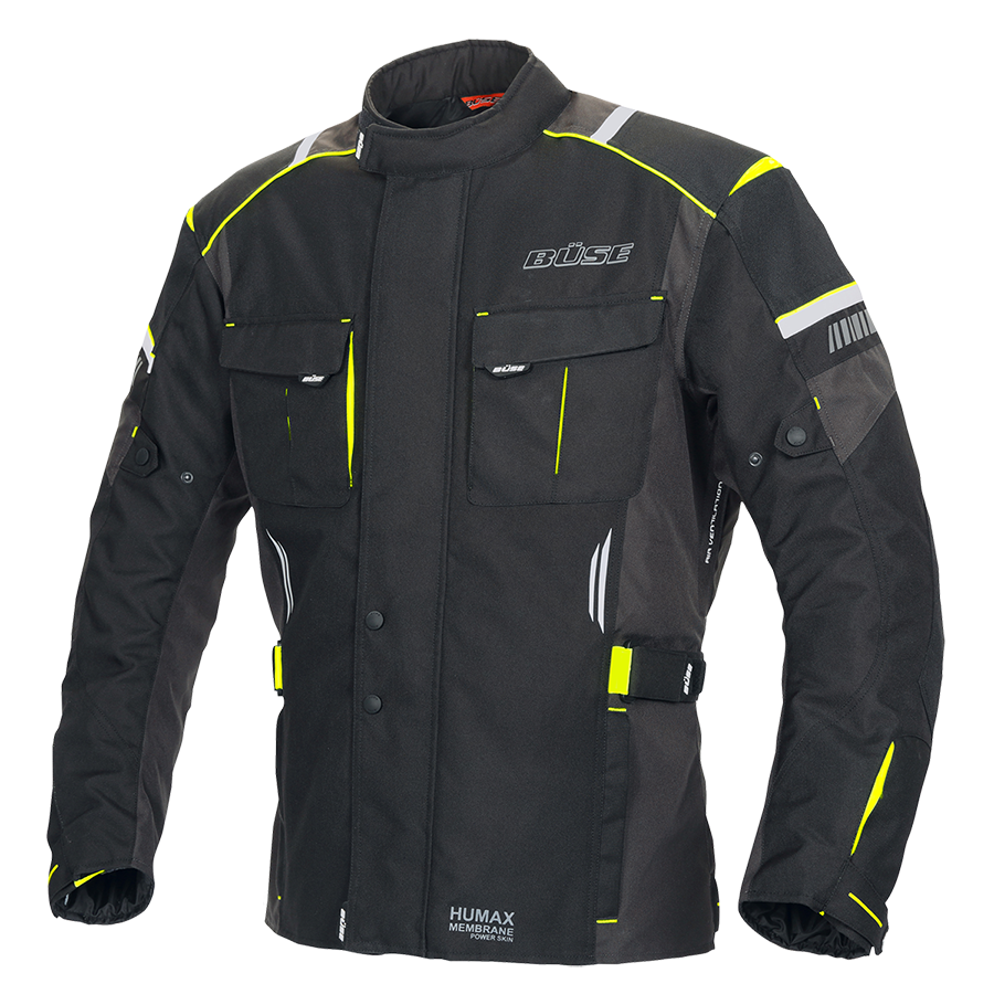 Geaca textil BUSE Breno PRO negru/galben - MotoRR