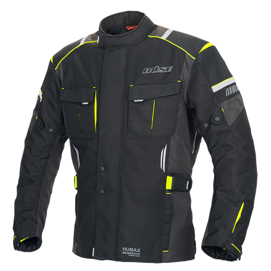 Geaca textil BUSE Breno PRO negru/galben - MotoRR