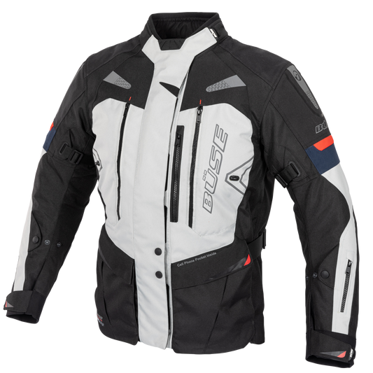 Geaca textil BUSE Monterey gri deschis - MotoRR