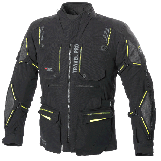 Geaca textil BUSE Travel PRO negru/galben - MotoRR