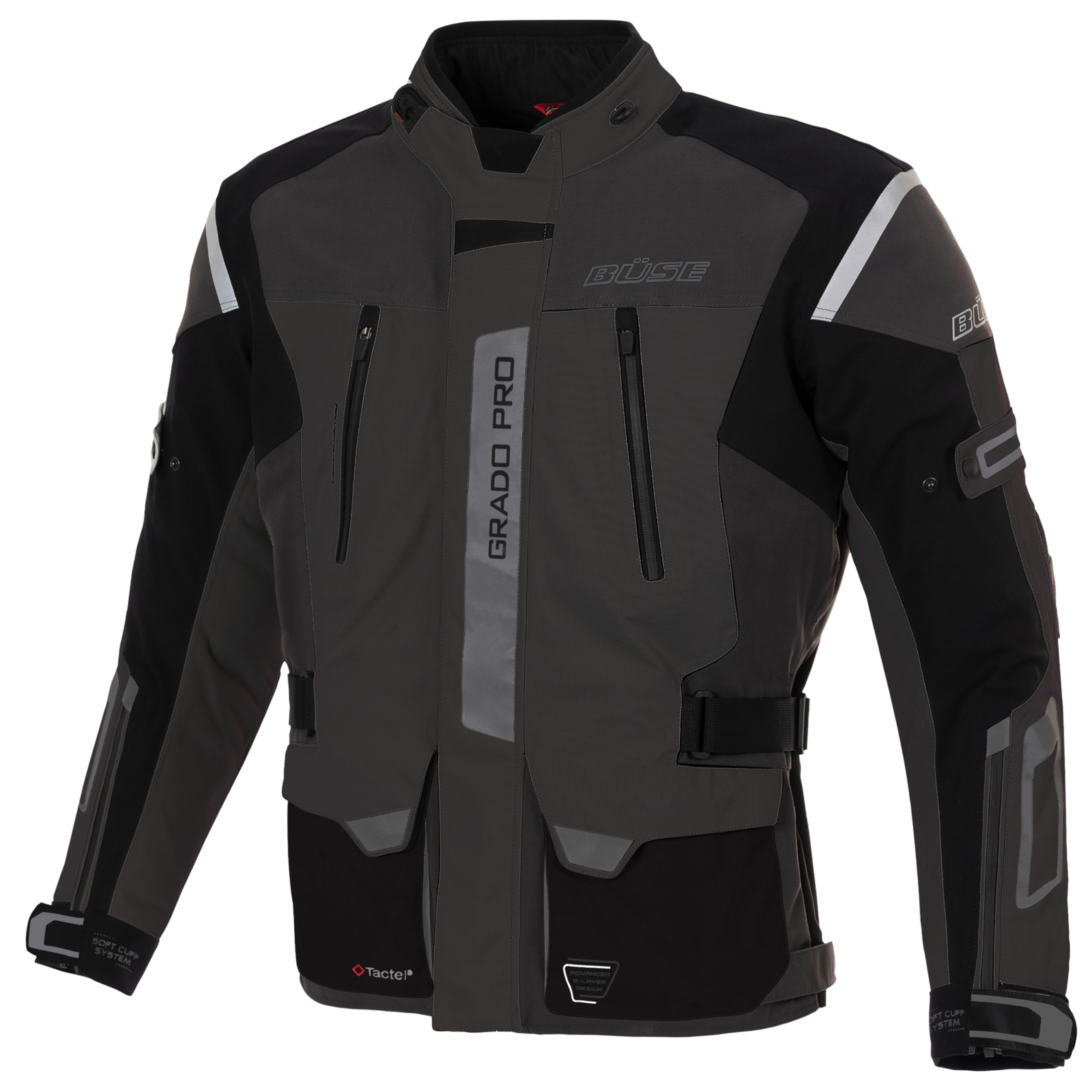 Geaca textil BUSE Grado Pro negru/gri - MotoRR