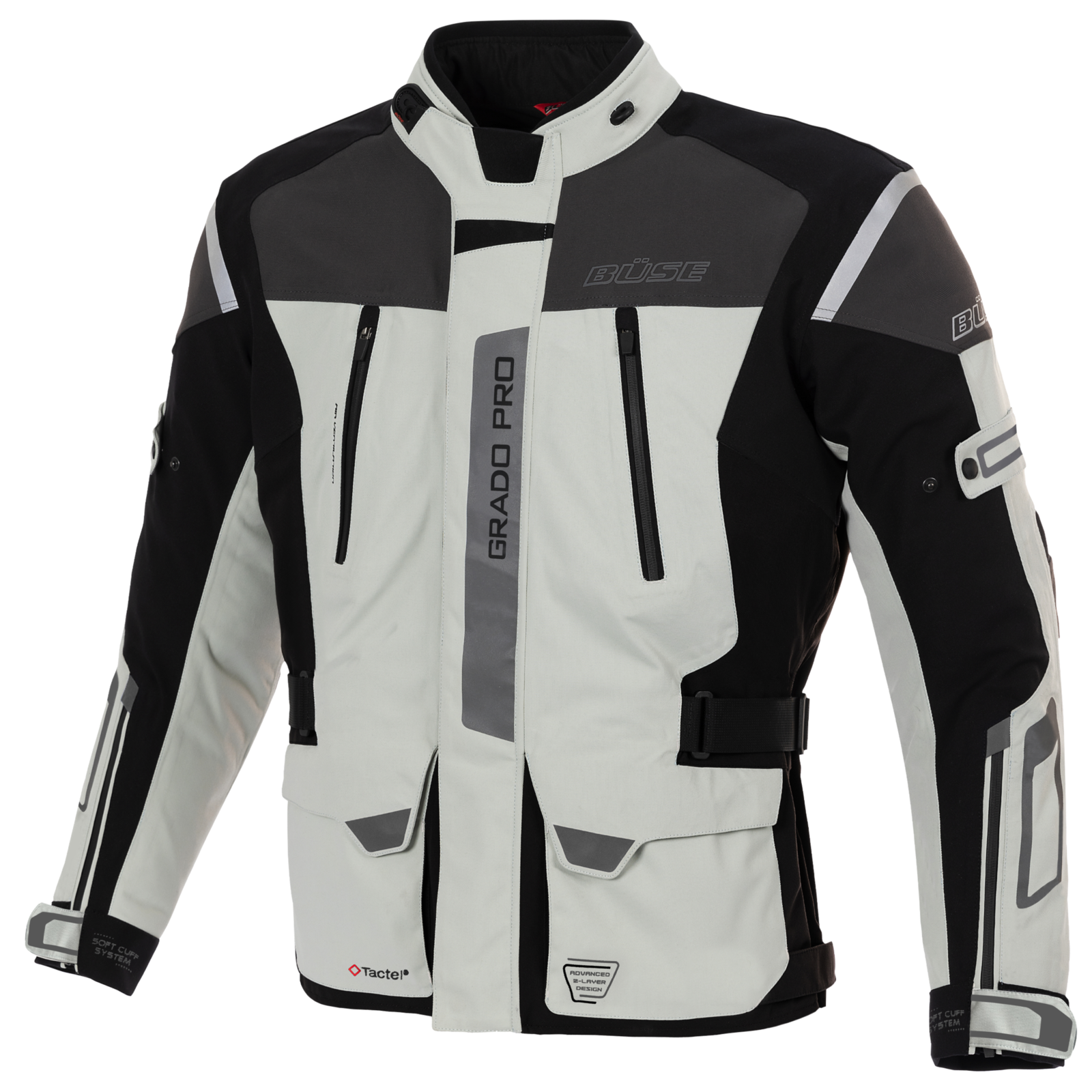 Geaca textil BUSE Grado Pro gri deschis - MotoRR