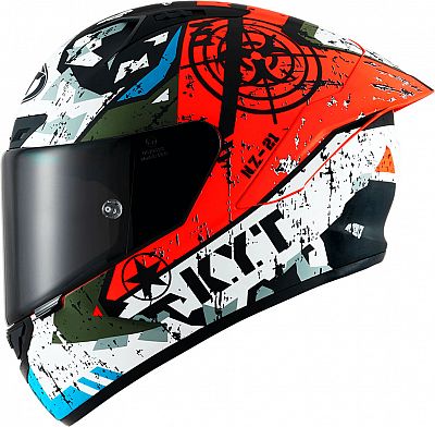 Casca integrala KYT NZ Race Blazing Matt rosu/alb/verde - MotoRR