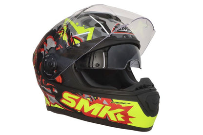 Casca integrala SMK Twister Attack MA243 negru / galben / gri Pinlock ready - MotoRR