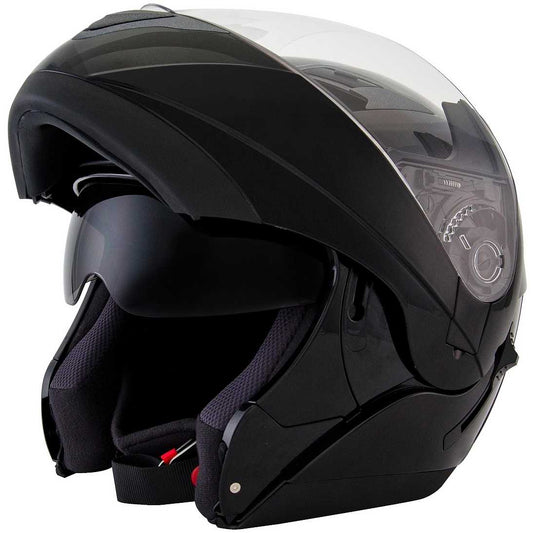 Casca Flip-Up KYT Convair Plain negru - MotoRR