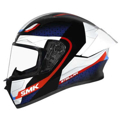 Casca integrala SMK Stellar Sport Flight alb-albastru-rosu - MotoRR