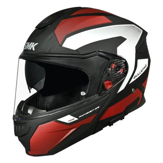 Casca Flip-Up SMK Gullwing Sonic gri-negru-rosu