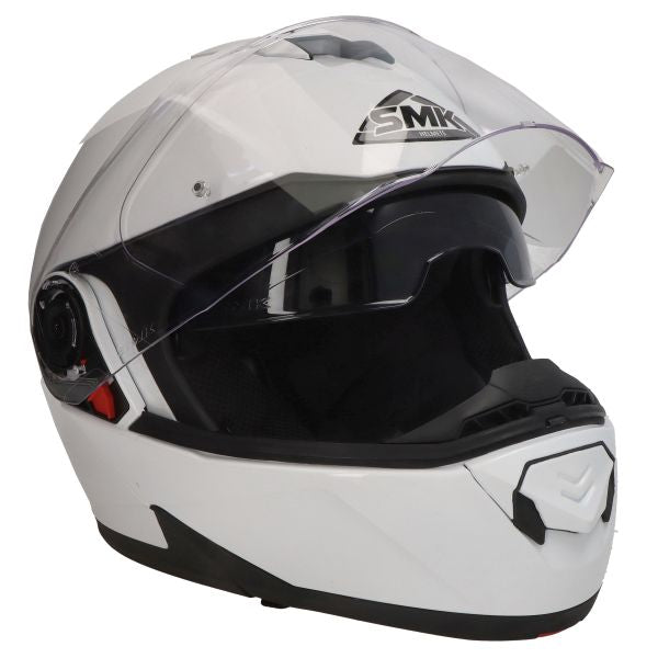 Casca Flip-Up SMK Glide White GL100 alb Pinlock ready - MotoRR