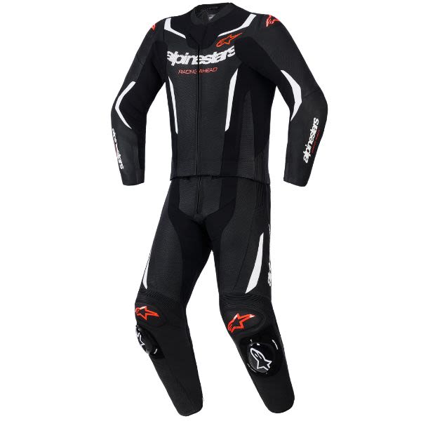 Combinezon 2 piese Alpinestars GP Force V2 alb/negru/rosu - MotoRR