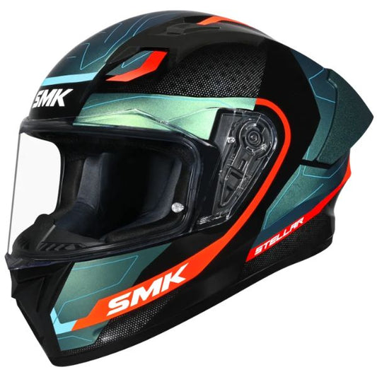 Casca integrala SMK Stellar Sport Flight albastru-negru-portocaliu