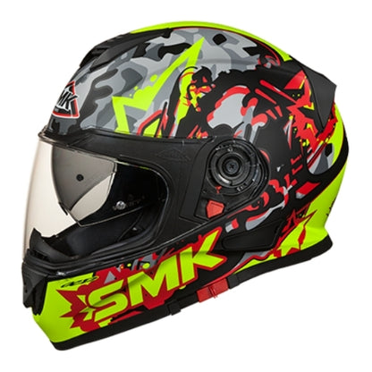 Casca integrala SMK Twister Attack MA243 negru / galben / gri Pinlock ready - MotoRR