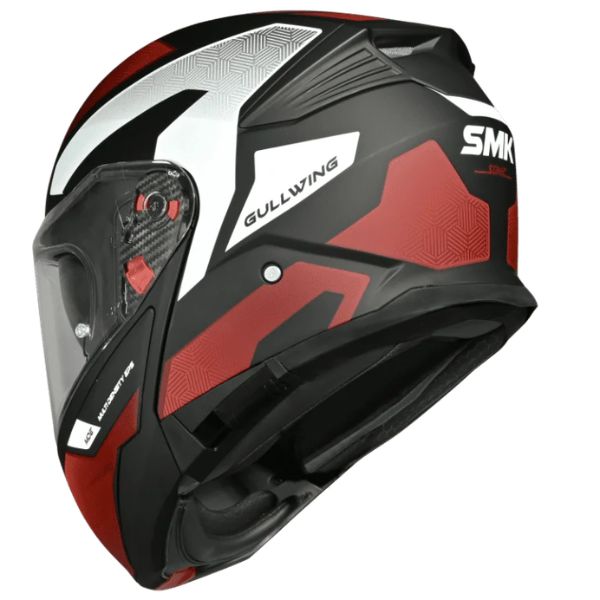 Casca Flip-Up SMK Gullwing Sonic gri-negru-rosu - MotoRR