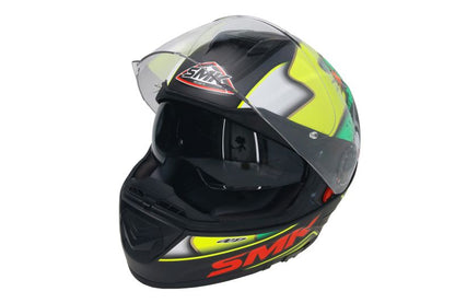 Casca integrala SMK Twister Cartoon MA241 negru / verde / galben Pinlock ready - MotoRR