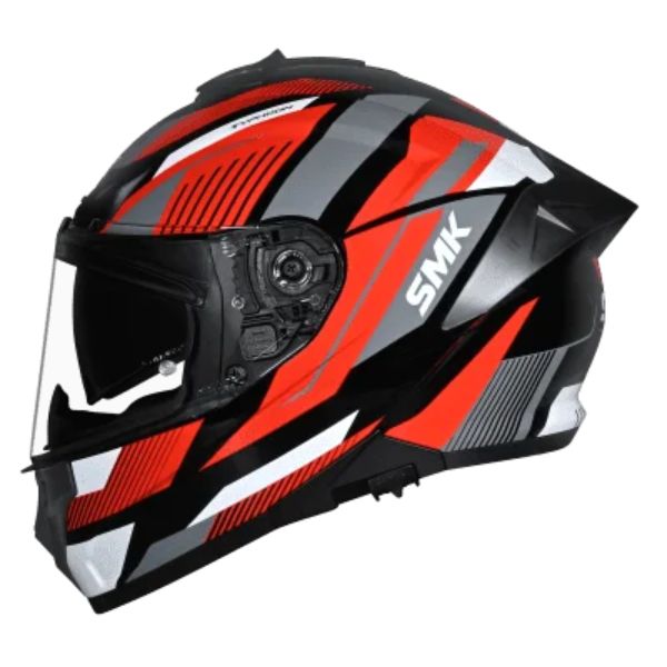 Casca integrala SMK Typhoon Sparko gri-negru-rosu - MotoRR