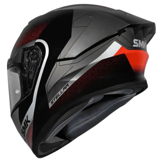Casca integrala SMK Stellar Sport Flight gri-negru-rosu - MotoRR