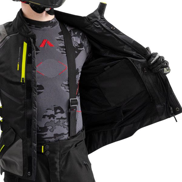 Geaca textil Adrenaline Bergen PPE negru / galben fluo - MotoRR