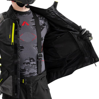 Geaca textil Adrenaline Bergen PPE negru / galben fluo - MotoRR