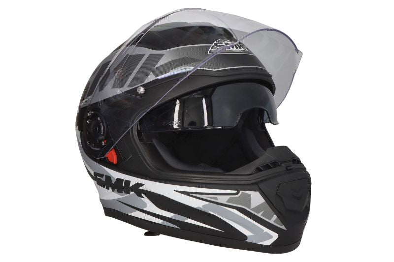 Casca integrala SMK Twister LOGO MA261 negru / gri Pinlock ready - MotoRR