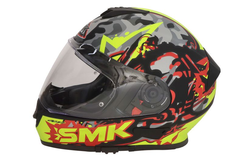 Casca integrala SMK Twister Attack MA243 negru / galben / gri Pinlock ready - MotoRR