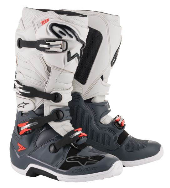 Ghete Offroad / Enduro Alpinestars MX Tech 7 alb / gri / rosu - MotoRR