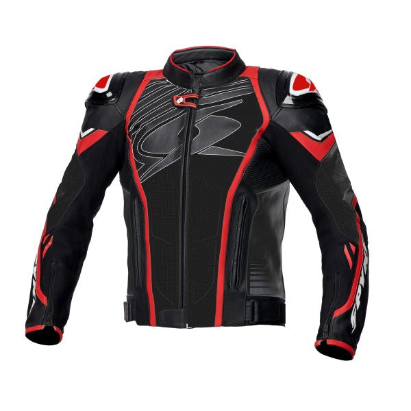 Geaca de piele Spyke Aragon EVO negru / rosu - MotoRR