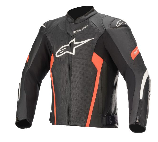 Geaca de piele Alpinestars Faster V2 Airflow negru / rosu - MotoRR