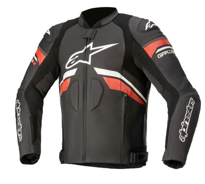 Geaca de piele Alpinestars GP Plus R V3 Rideknit alb / negru / rosu - MotoRR