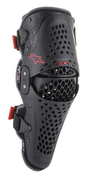 Genunchiere Alpinestars MX SX-1 V2 negru / rosu - MotoRR