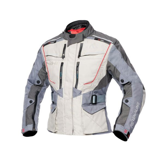 Geaca textil femei Adrenaline Orion Lady PPE bej / gri / rosu - MotoRR