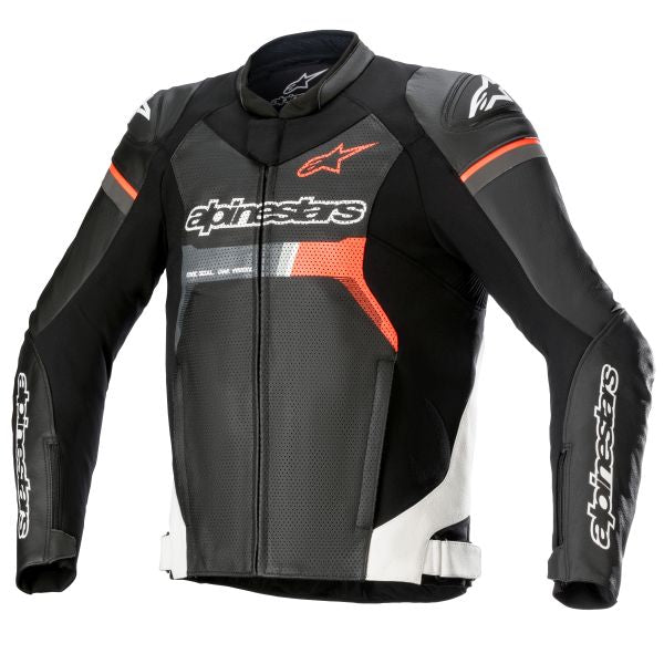 Geaca de piele Alpinestars GP Force Airflow alb / negru / rosu - MotoRR