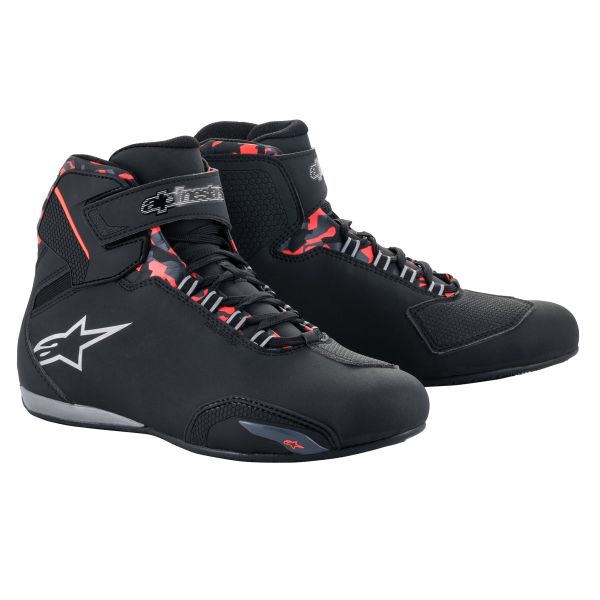 Ghete moto urbane Alpinestars Sektor negru / gri / rosu - MotoRR