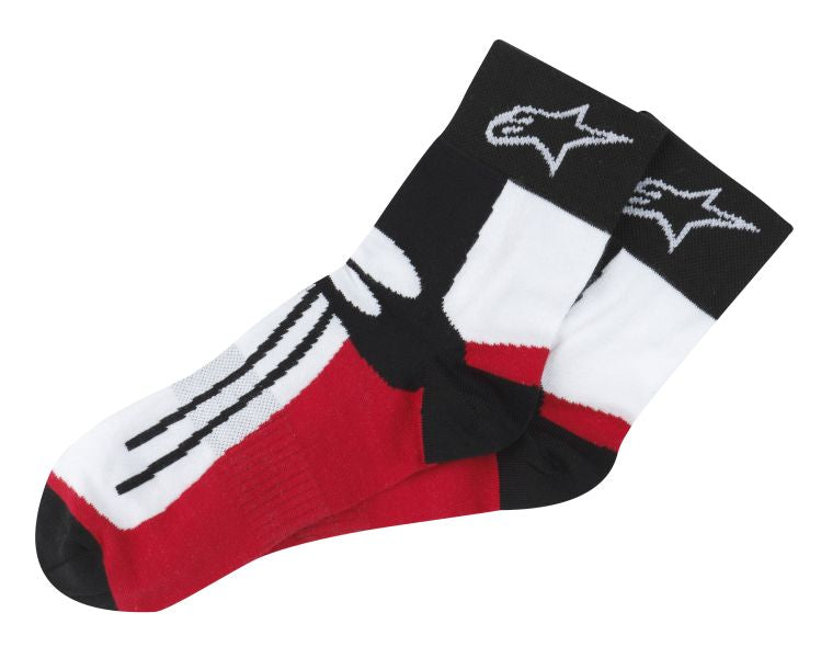 Ciorapi textil Alpinestars Racing Road scurti negru / alb / rosu - MotoRR